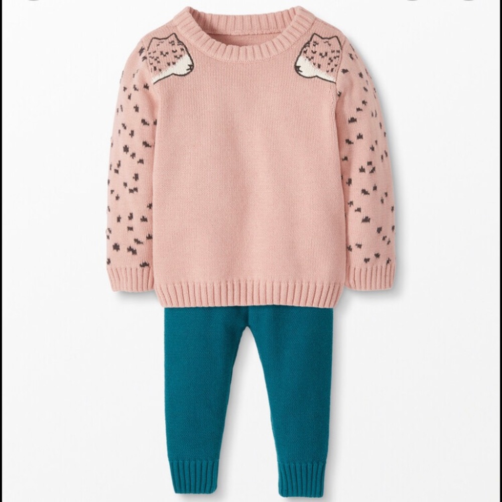 Hanna Andersson Pink Cheetah Sweater Set